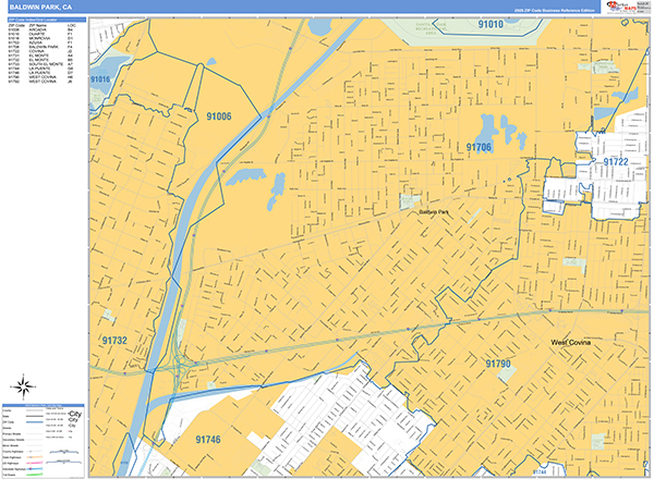 Baldwin Park Map Basic Style